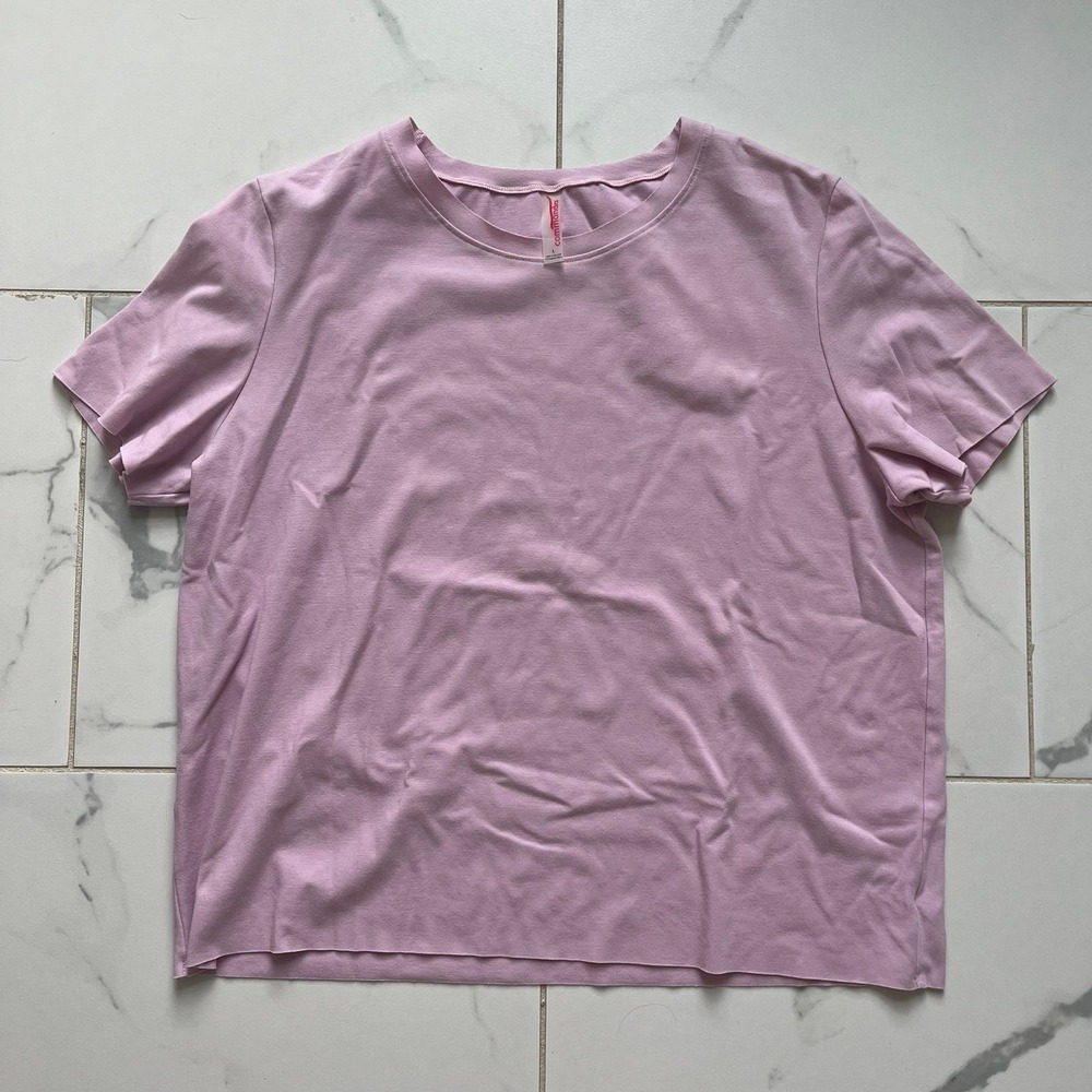 Commando Light baby pink cropped tee shirt sleeve butter shirt large